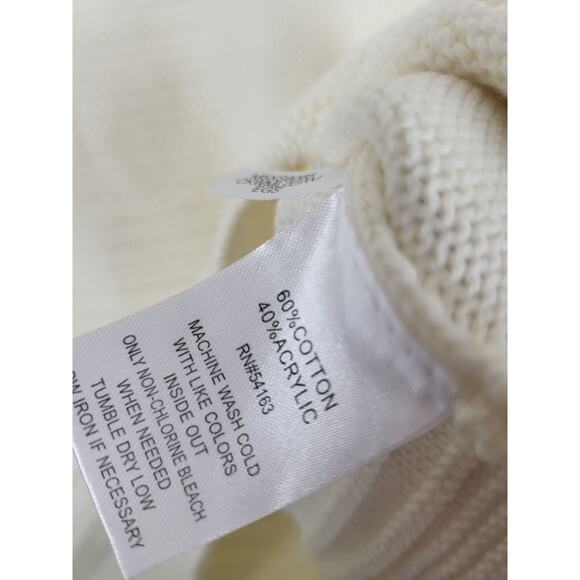 Calvin Klein Cowl Neck Sweater S Womens Long Sleeve Knit Pullover White Top - Picture 7 of 10